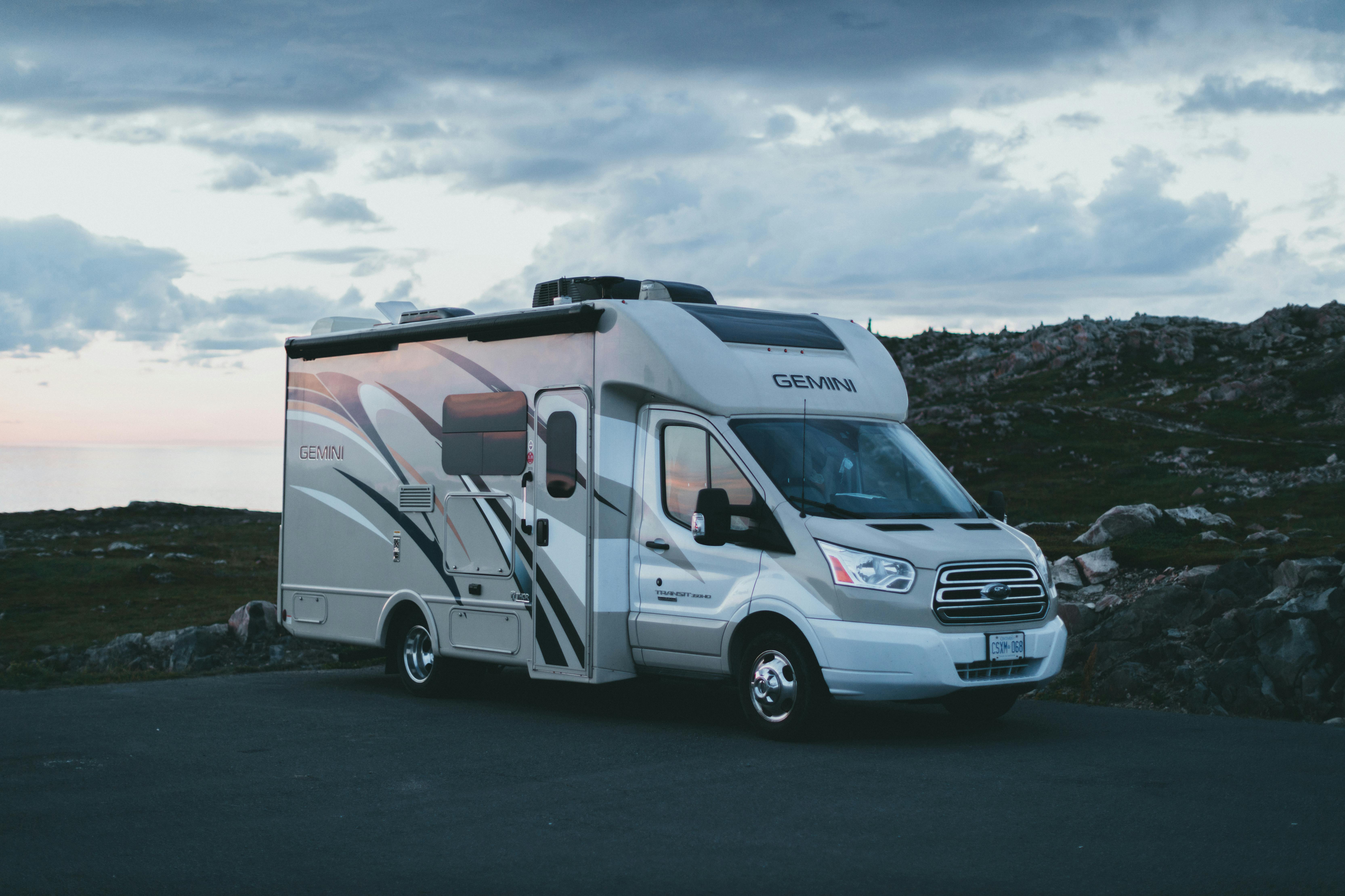 Large motorhome parked