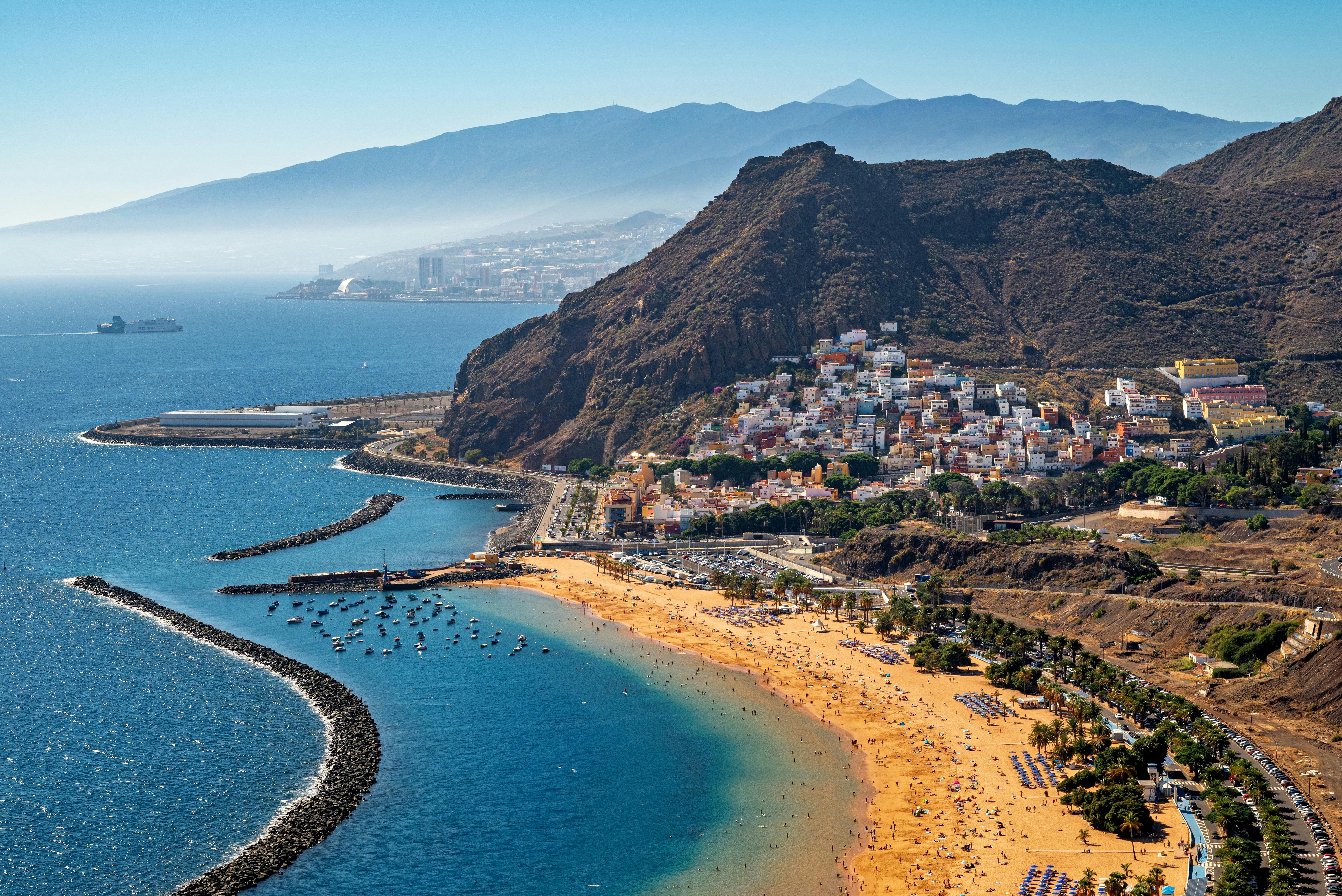 Aerial View of Playa de Las Teresitas, Tenerife