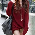 Red Bat-Wing Sleeves Sweater T655r