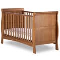 Izziwotnot Oak Bailey Sleigh Cot Bed