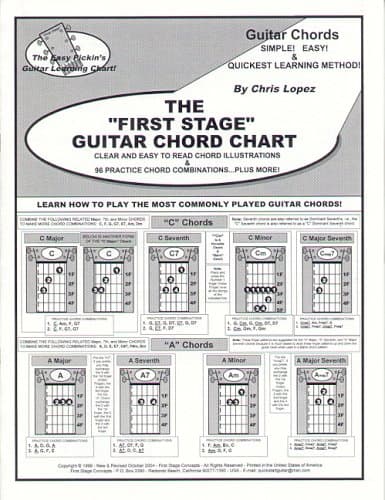 Chris Lopez, The " First Stage" Guitar Chord Chart - Learn How to Play the Most Commonly Played Guitar Chords!