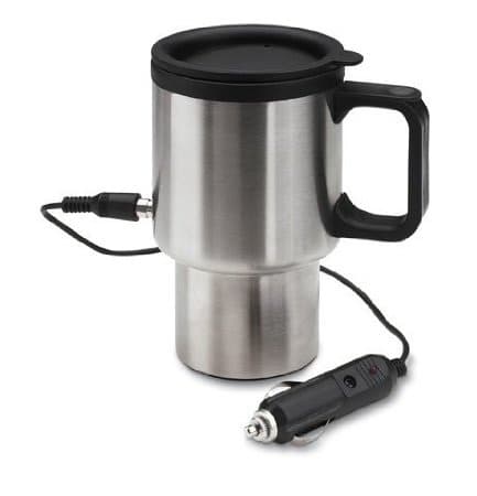 Electric Heated Stainless Steel Travel Car Coffee Mug with Adapter