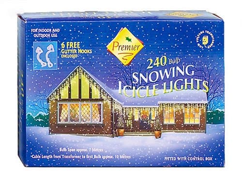 Premier PD1356 240 Clear Snowing Icicle Lights